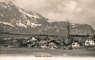 1896 oder später - Brienz - Kienholz - Buscheli mit Spezereiladen - wenig bebaut - Lammbachkatastrophe 1896 war schon gewesen_web